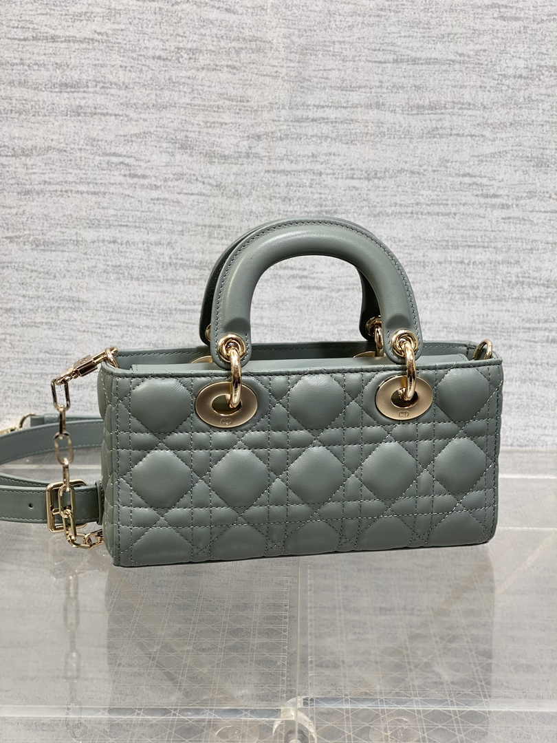 Dior Small Lady D-Joy Bag M0613 Dark Gray Cannage Lambskin - Default Title - View 5