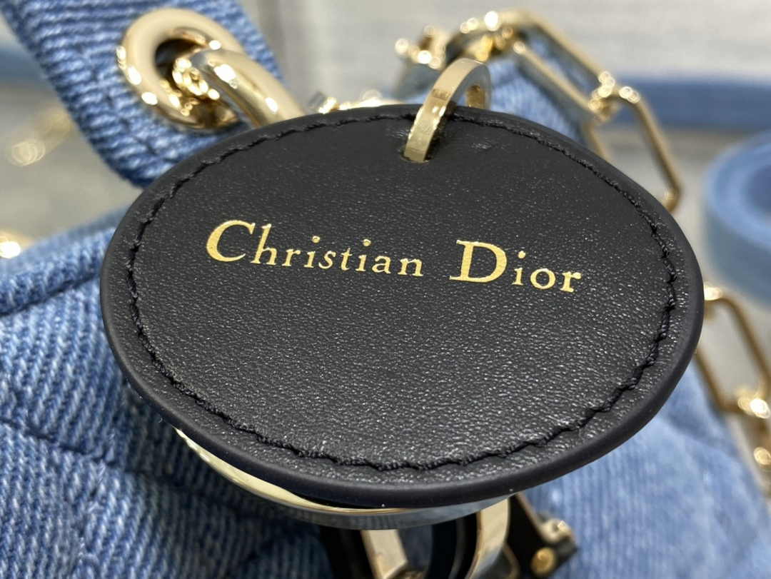Dior Small Lady D-Joy Bag M0613 Blue Cannage Cotton - Default Title - View 4