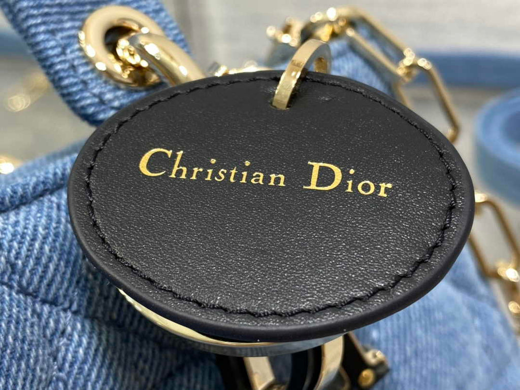 Dior Small Lady D-Joy Bag M0613 Blue Cannage Cotton - Default Title - View 4