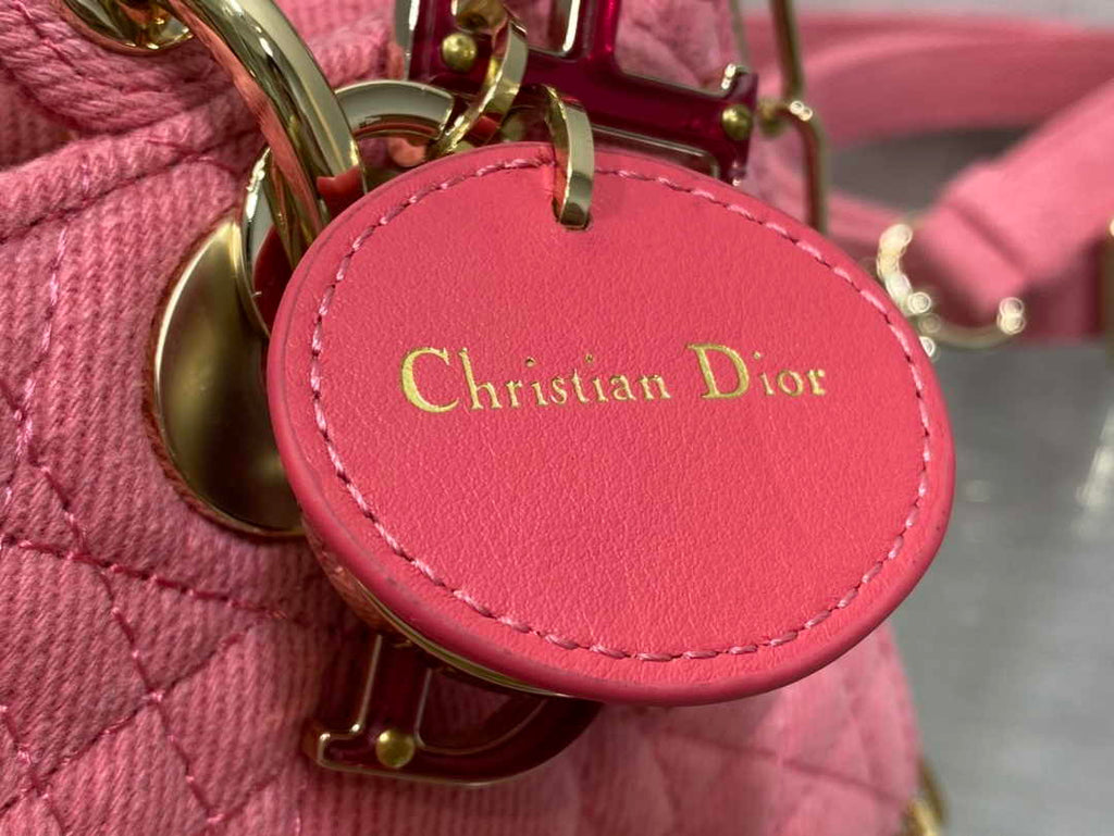 Dior Small Lady D-Joy Bag M0613 Pink Cannage Cotton - Default Title - View 6