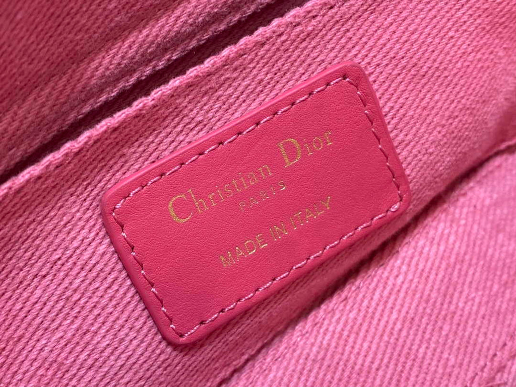 Dior Small Lady D-Joy Bag M0613 Pink Cannage Cotton - Default Title - View 9