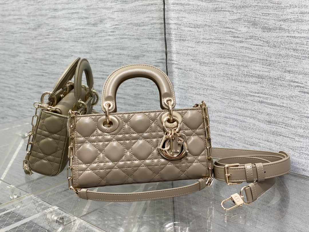 Dior Small Lady D-Joy Bag M0613 Light Pink Cannage Lambskin - Default Title - View 1