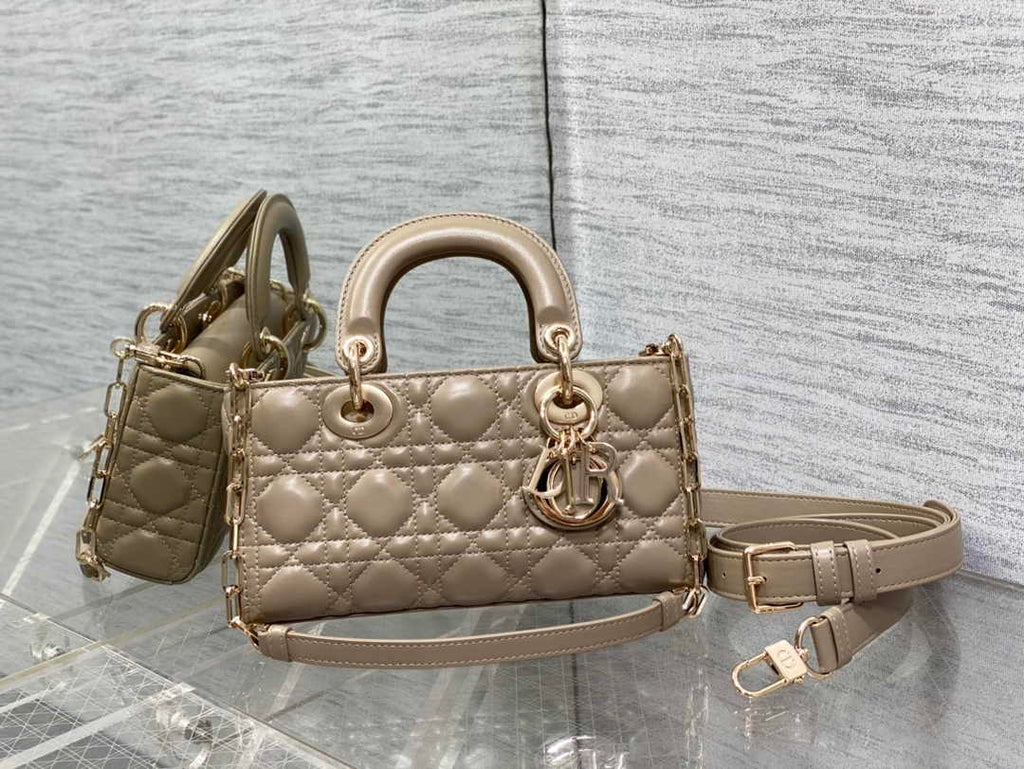 Dior Small Lady D-Joy Bag M0613 Light Pink Cannage Lambskin - Default Title - View 1