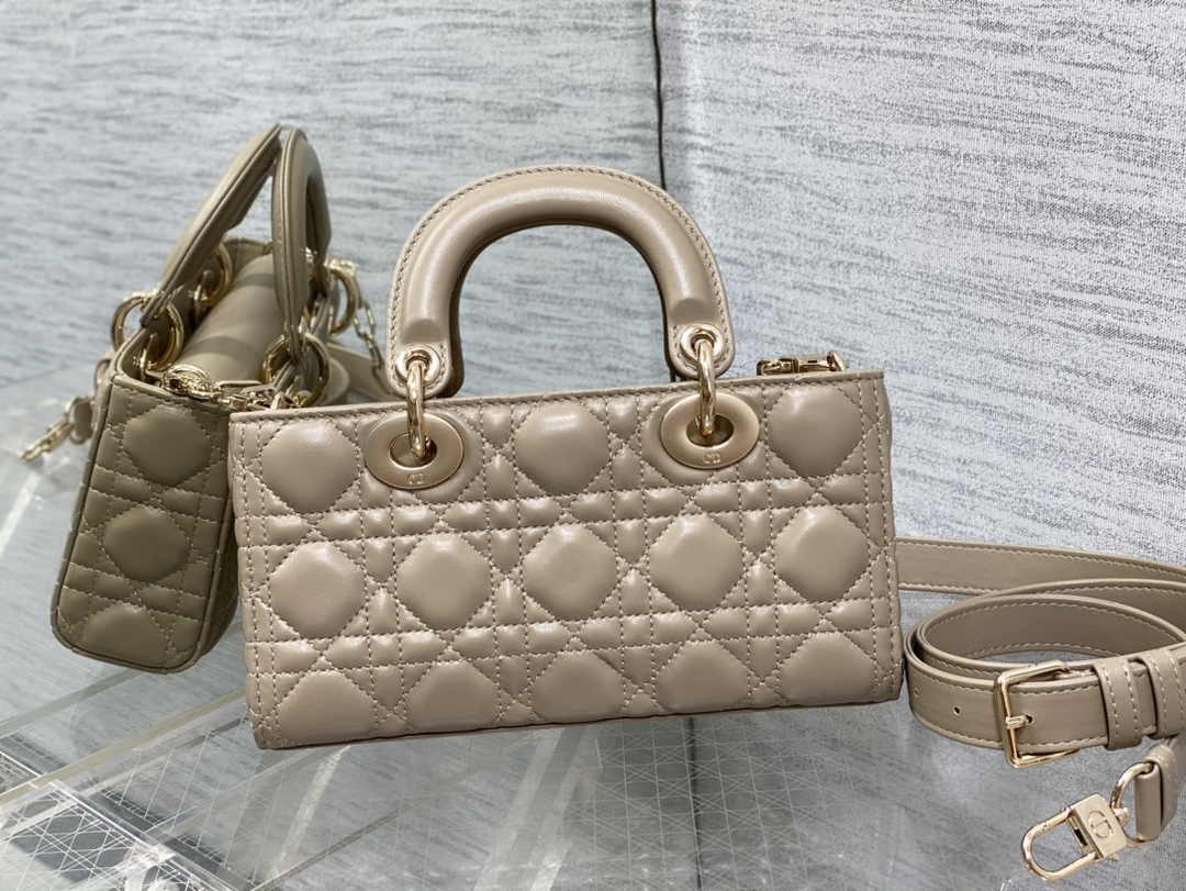 Dior Small Lady D-Joy Bag M0613 Light Pink Cannage Lambskin - Default Title - View 3
