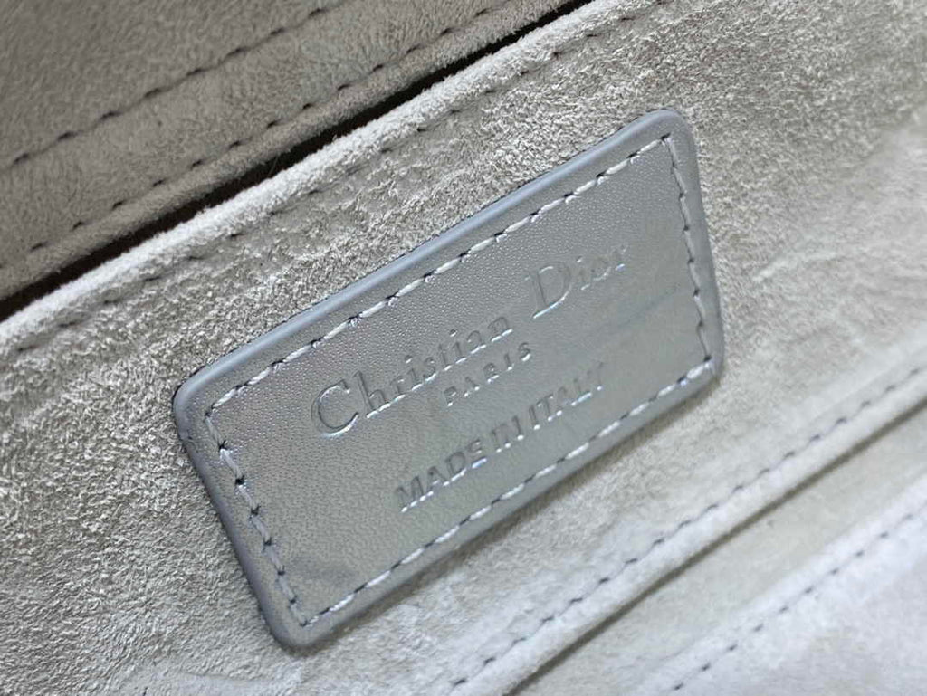 Dior Small Lady D-Joy Bag M0613 Silver Cannage Lambskin - Default Title - View 9