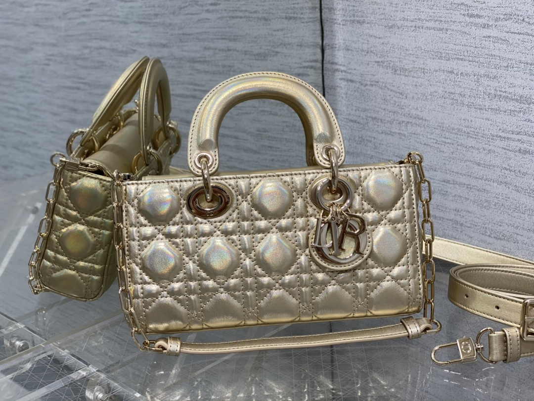 Dior Small Lady D-Joy Bag M0613 Gold Cannage Lambskin - Default Title - View 2