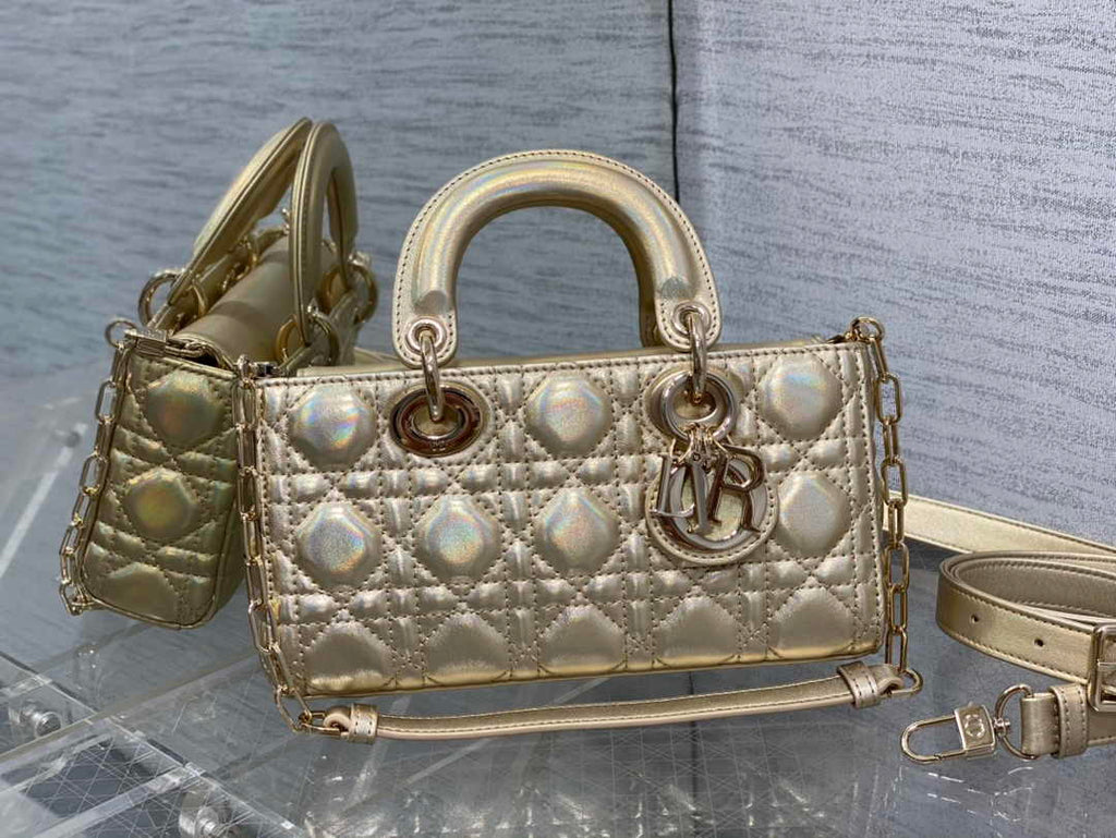 Dior Small Lady D-Joy Bag M0613 Gold Cannage Lambskin - Default Title - View 2