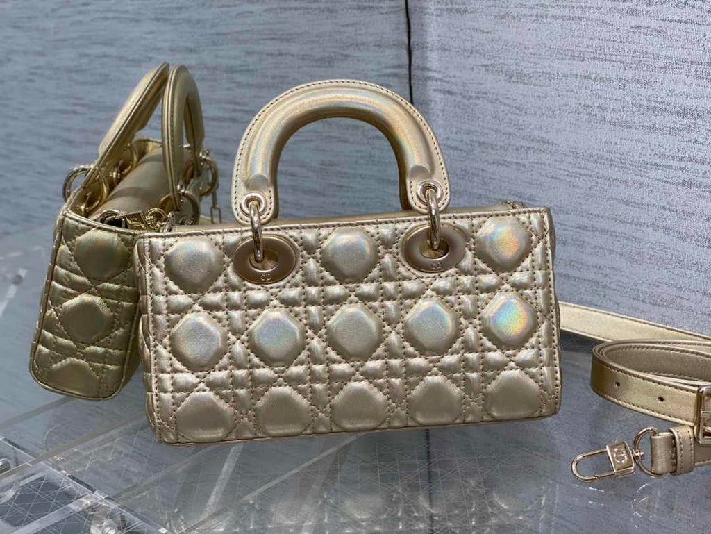 Dior Small Lady D-Joy Bag M0613 Gold Cannage Lambskin - Default Title - View 3