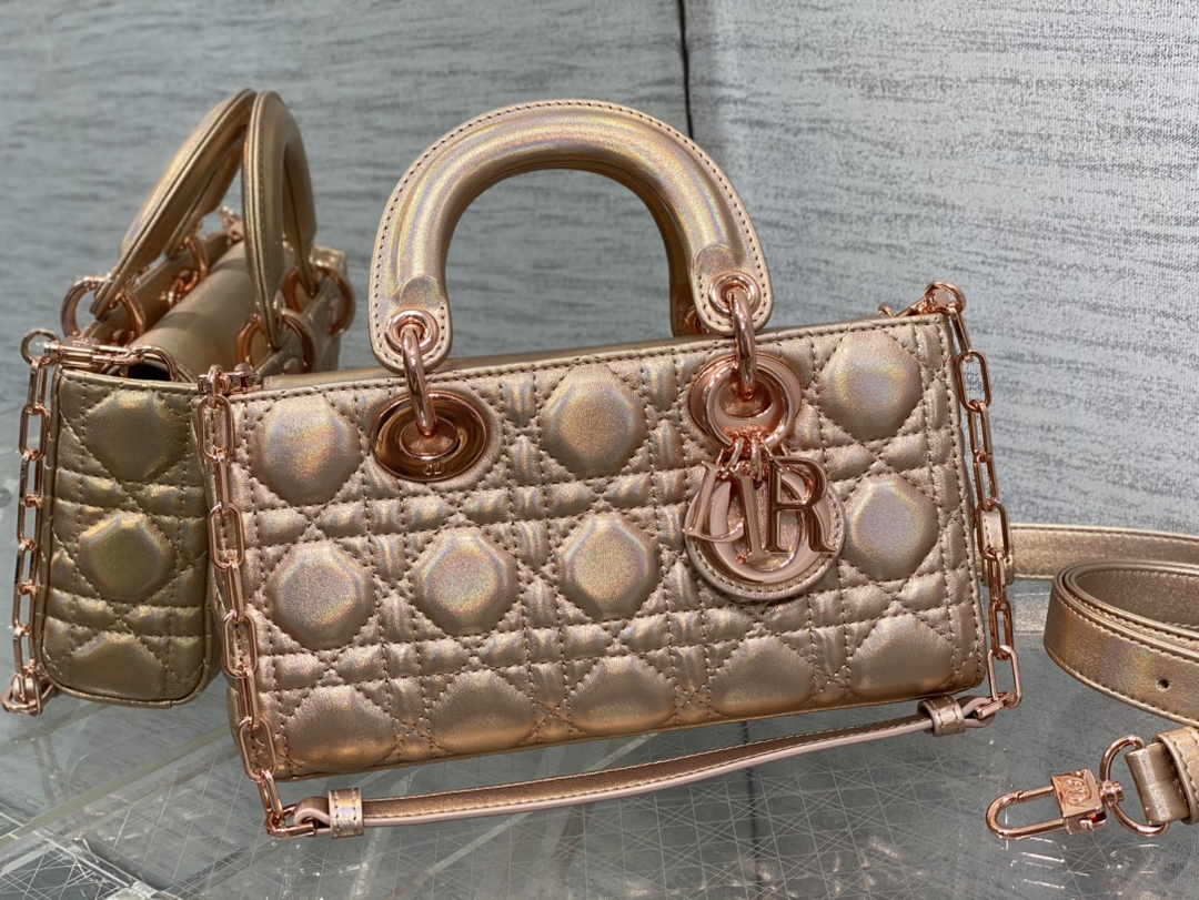 Dior Small Lady D-Joy Bag M0613 Bronze Cannage Lambskin - Default Title - View 2