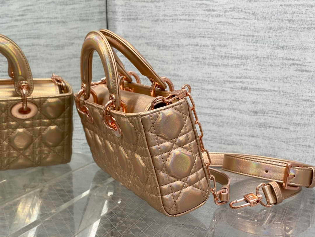 Dior Small Lady D-Joy Bag M0613 Bronze Cannage Lambskin - Default Title - View 4