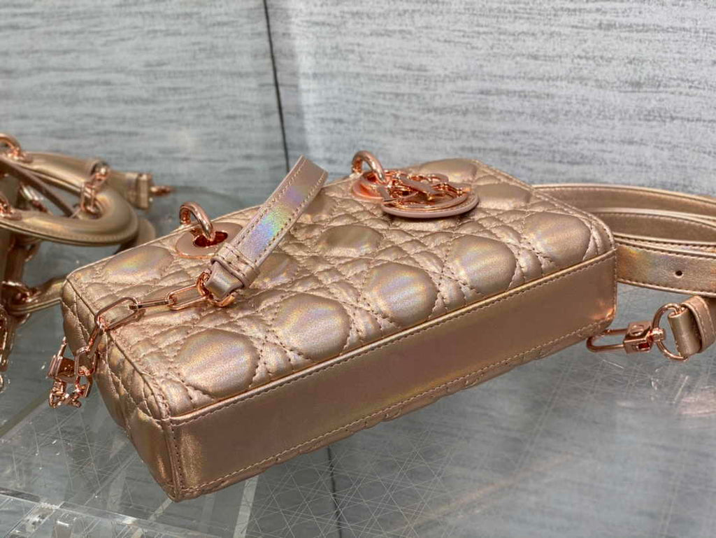 Dior Small Lady D-Joy Bag M0613 Bronze Cannage Lambskin - Default Title - View 5