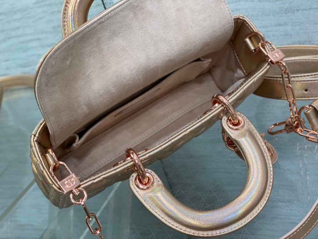 Dior Small Lady D-Joy Bag M0613 Bronze Cannage Lambskin - Default Title - View 6