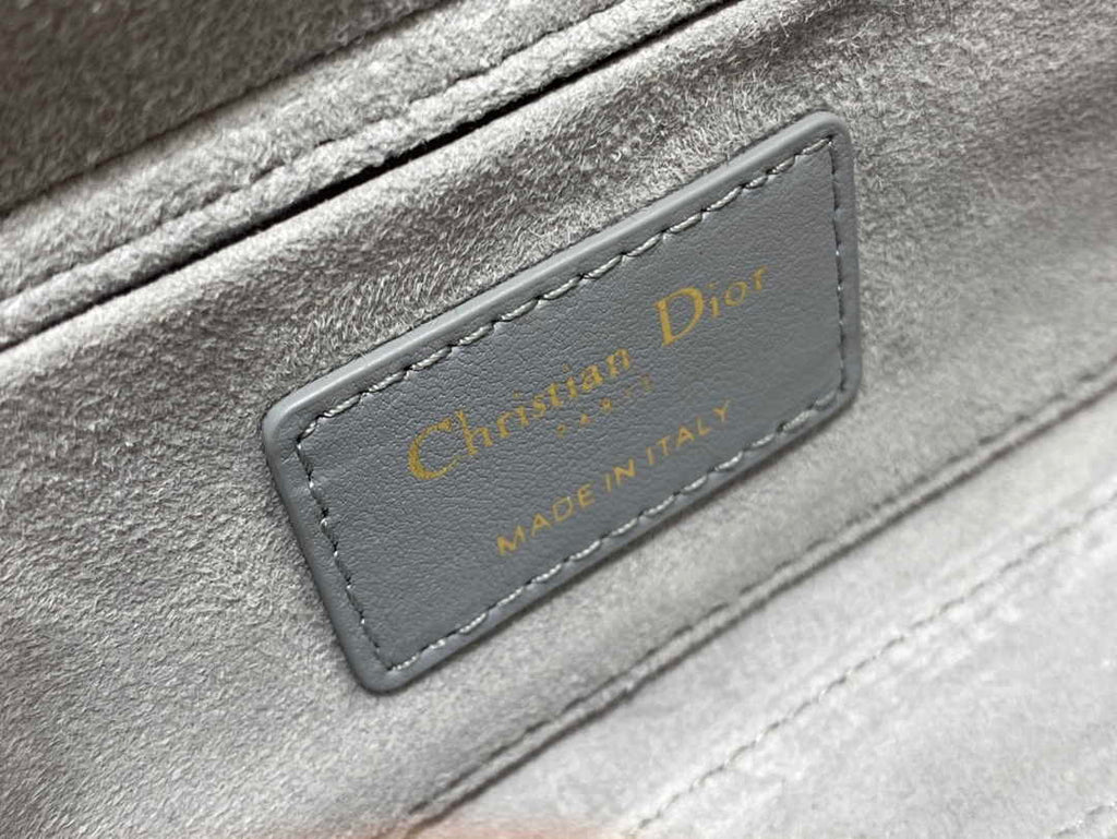 Dior Small Lady D-Joy Bag M0613 Gray Cannage Lambskin - Default Title - View 9