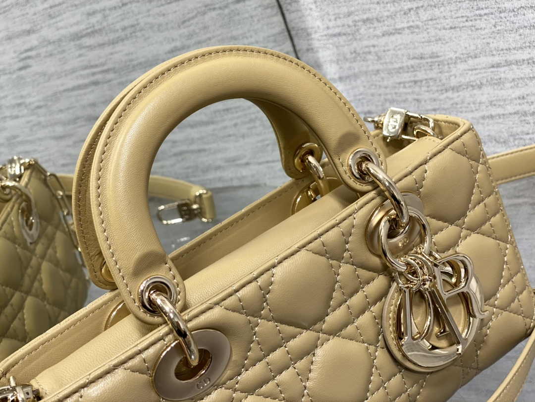 Dior Small Lady D-Joy Bag M0613 Yellow Cannage Lambskin - Default Title - View 5