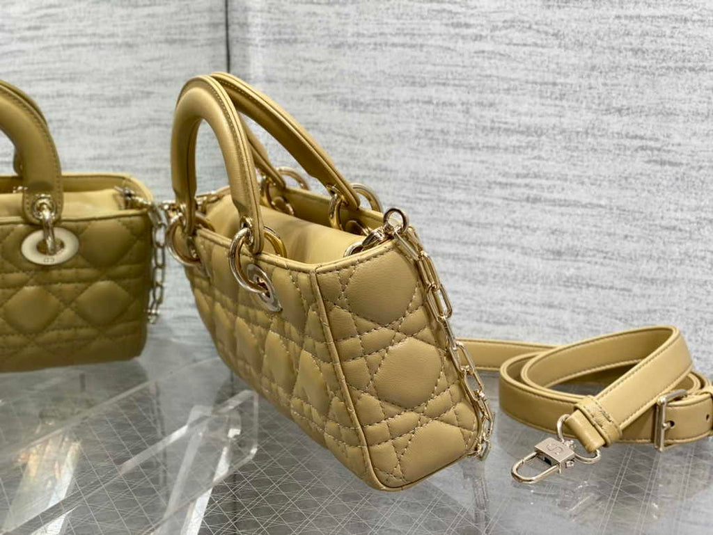 Dior Small Lady D-Joy Bag M0613 Yellow Cannage Lambskin - Default Title - View 7