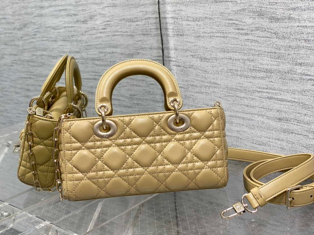 Dior Small Lady D-Joy Bag M0613 Yellow Cannage Lambskin - Default Title - View 3
