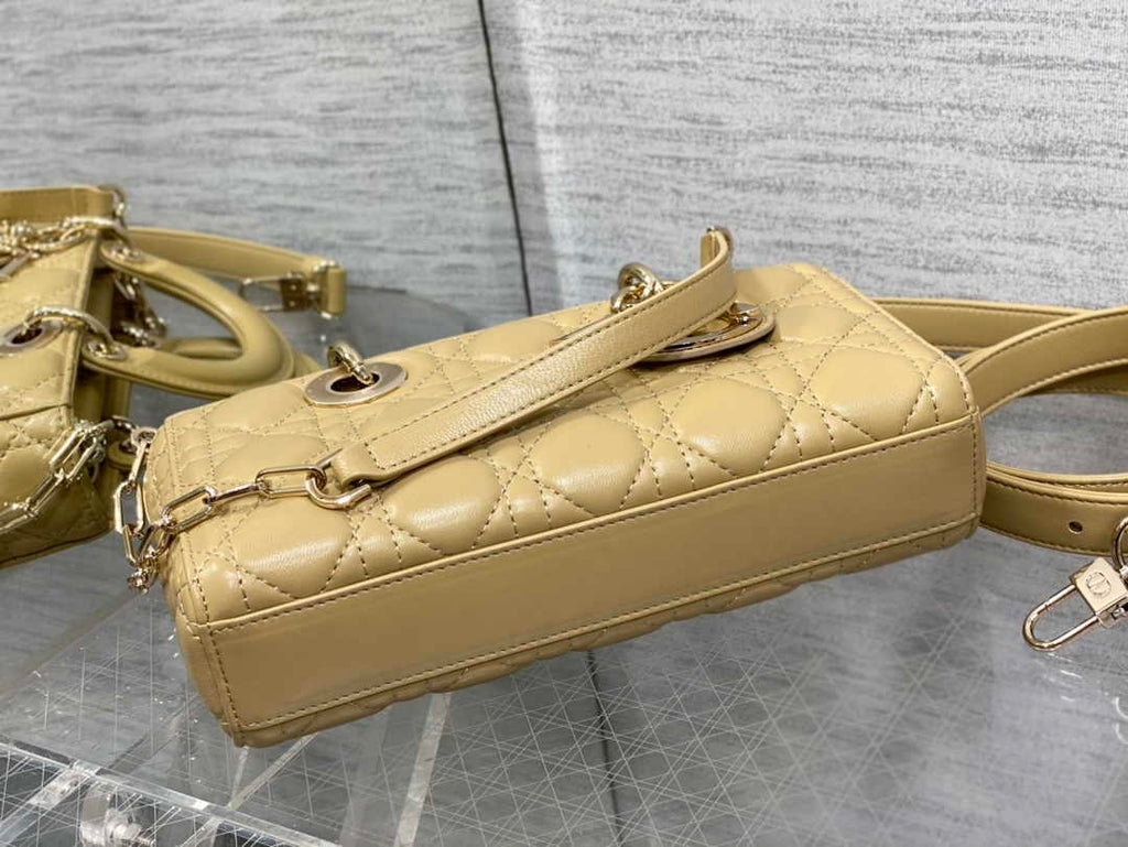 Dior Small Lady D-Joy Bag M0613 Yellow Cannage Lambskin - Default Title - View 8