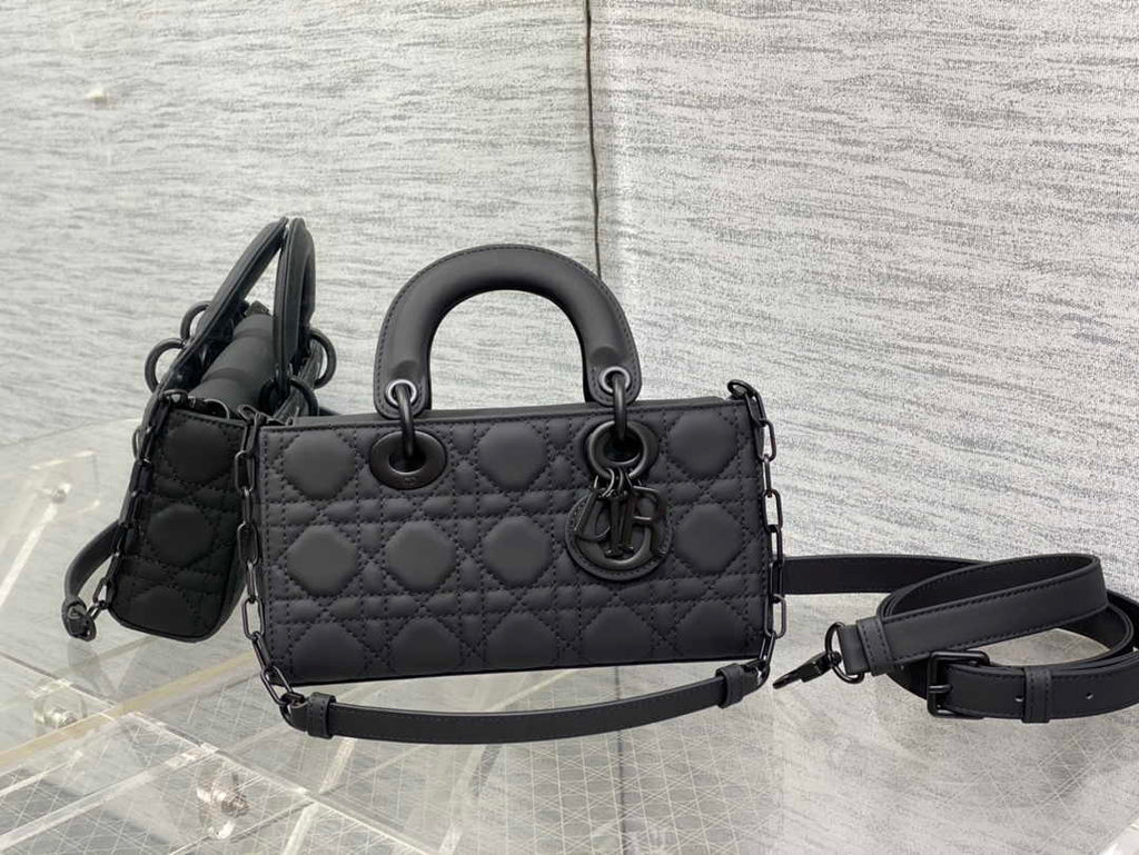 Dior Small Lady D-Joy Bag M0613 Cannage Black Lambskin - Default Title - View 1