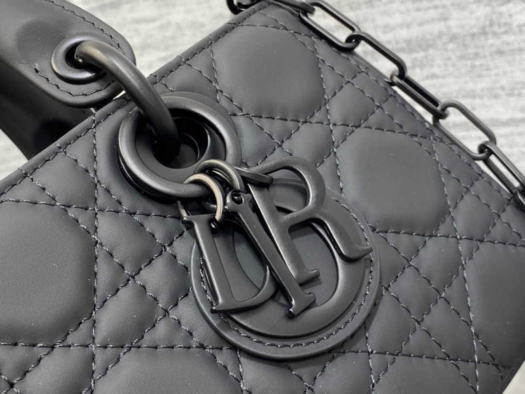 Dior Small Lady D-Joy Bag M0613 Cannage Black Lambskin - Default Title - View 6
