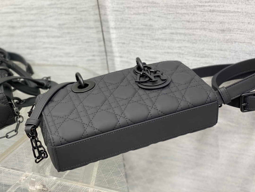 Dior Small Lady D-Joy Bag M0613 Cannage Black Lambskin - Default Title - View 5