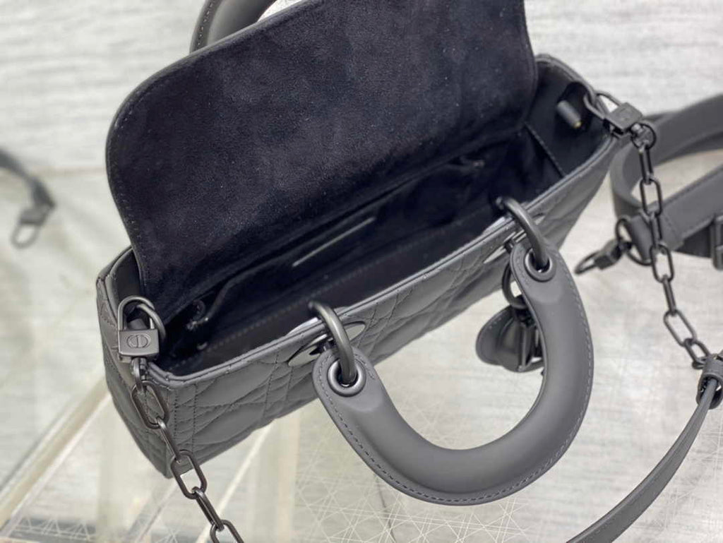 Dior Small Lady D-Joy Bag M0613 Cannage Black Lambskin - Default Title - View 4