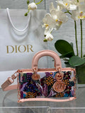 Dior Small Lady D-Joy Bag M0613 Pink Cannage Calfskin E70 - Default Title - View 1