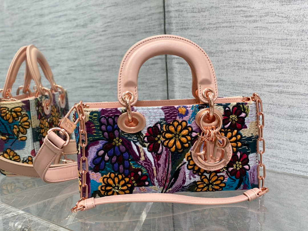 Dior Small Lady D-Joy Bag M0613 Pink Cannage Calfskin E70 - Default Title - View 2