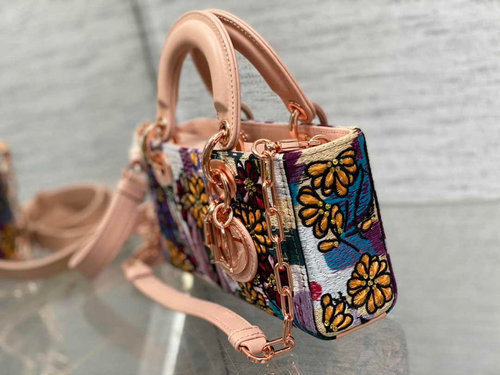 Dior Small Lady D-Joy Bag M0613 Pink Cannage Calfskin E70 - Default Title - View 4
