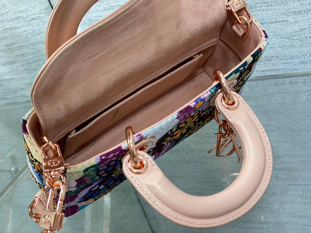 Dior Small Lady D-Joy Bag M0613 Pink Cannage Calfskin E70 - Default Title - View 6