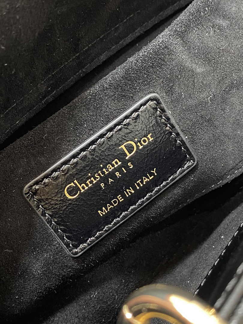 Dior Small Lady D-Joy Bag M0613 Black Calfskin E800 - Default Title - View 7