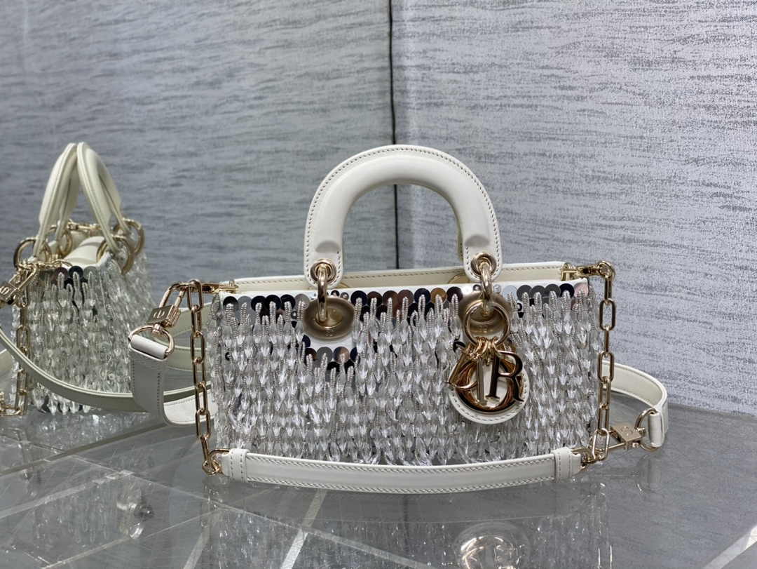 Dior Small Lady D-Joy Bag M0613 White Cannage Calfskin - Default Title - View 2