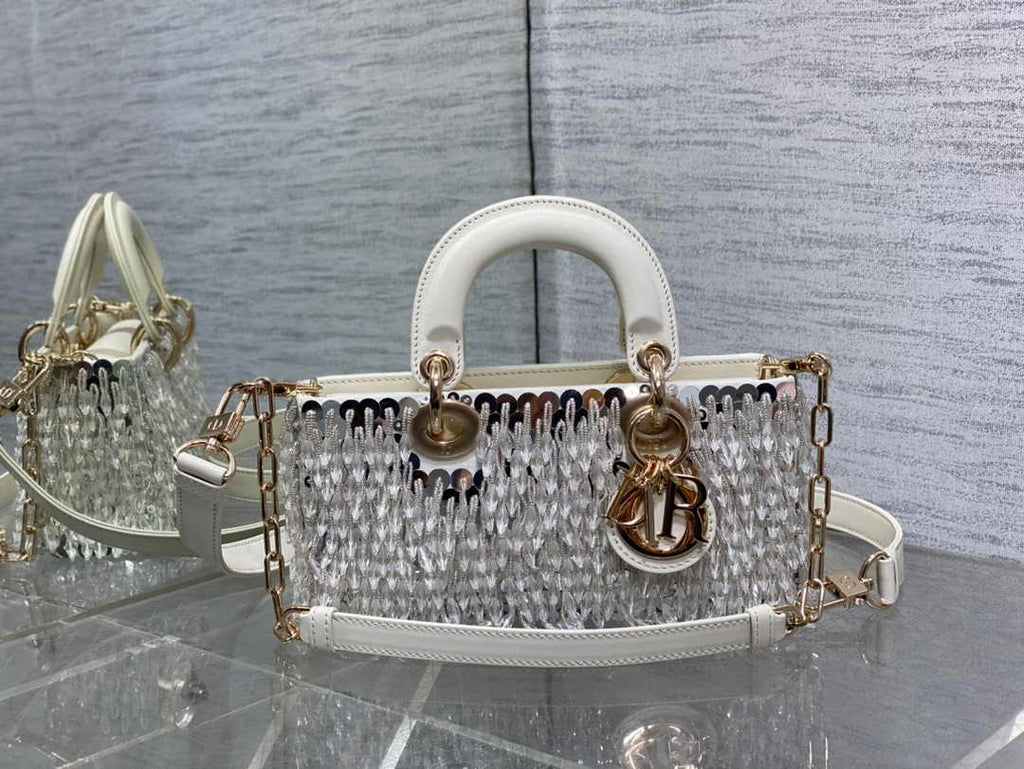Dior Small Lady D-Joy Bag M0613 White Cannage Calfskin - Default Title - View 2