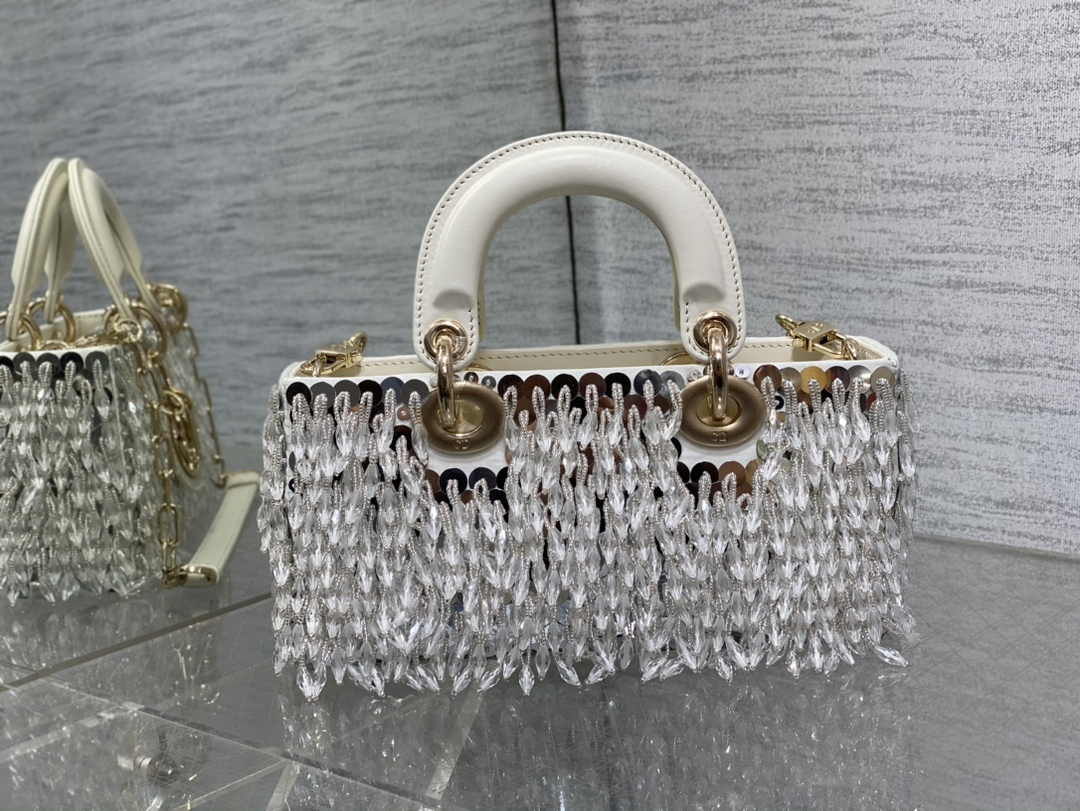 Dior Small Lady D-Joy Bag M0613 White Cannage Calfskin - Default Title - View 3
