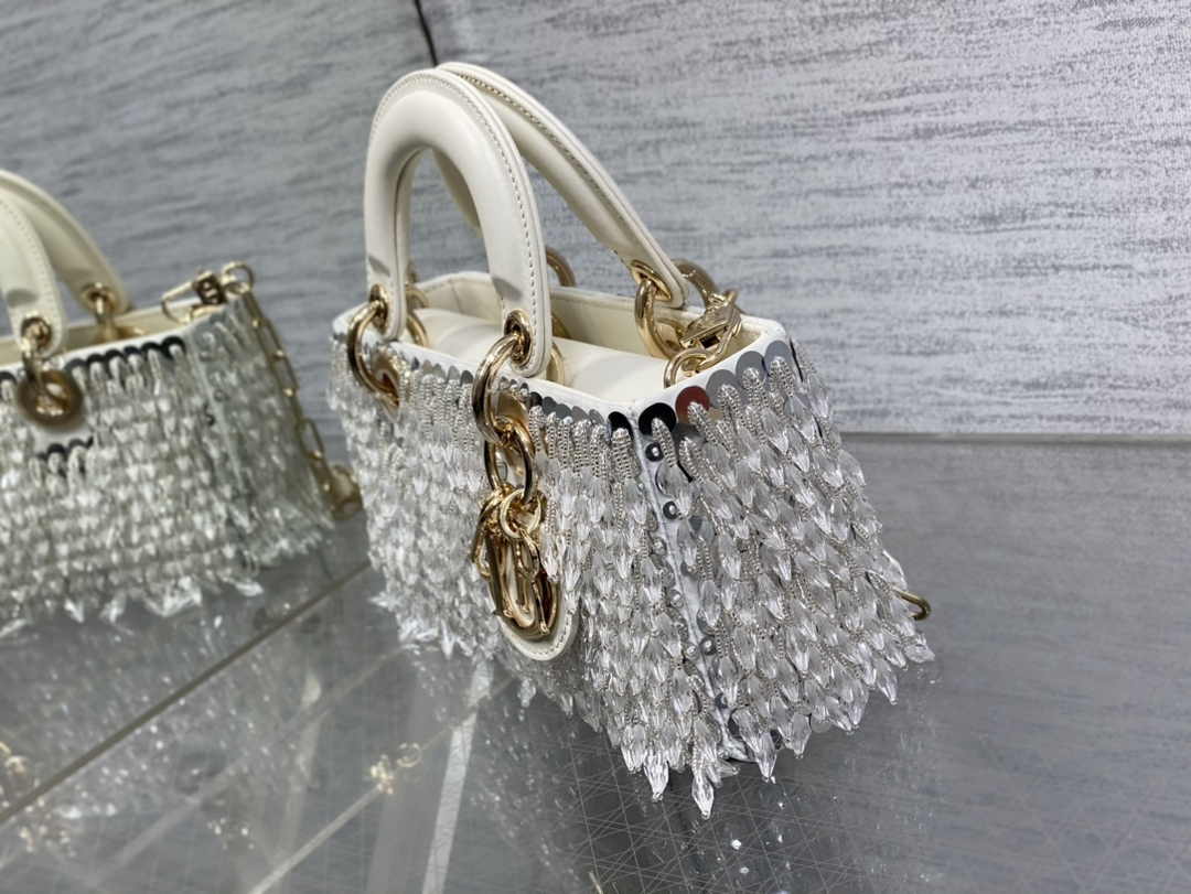 Dior Small Lady D-Joy Bag M0613 White Cannage Calfskin - Default Title - View 4