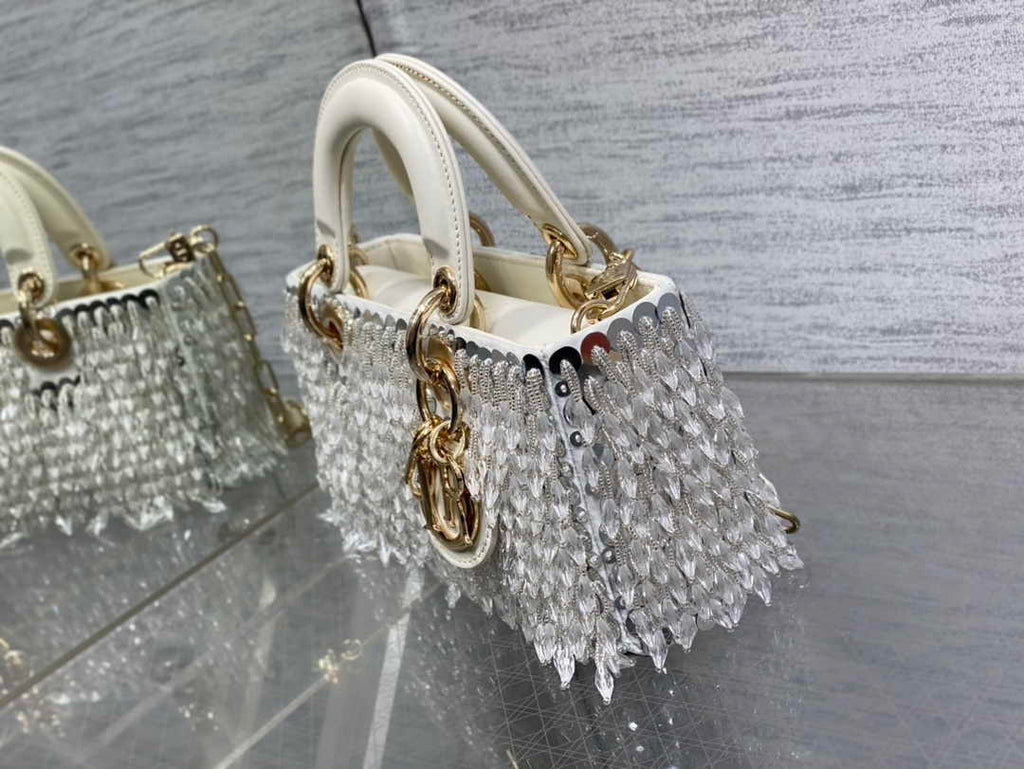 Dior Small Lady D-Joy Bag M0613 White Cannage Calfskin - Default Title - View 4