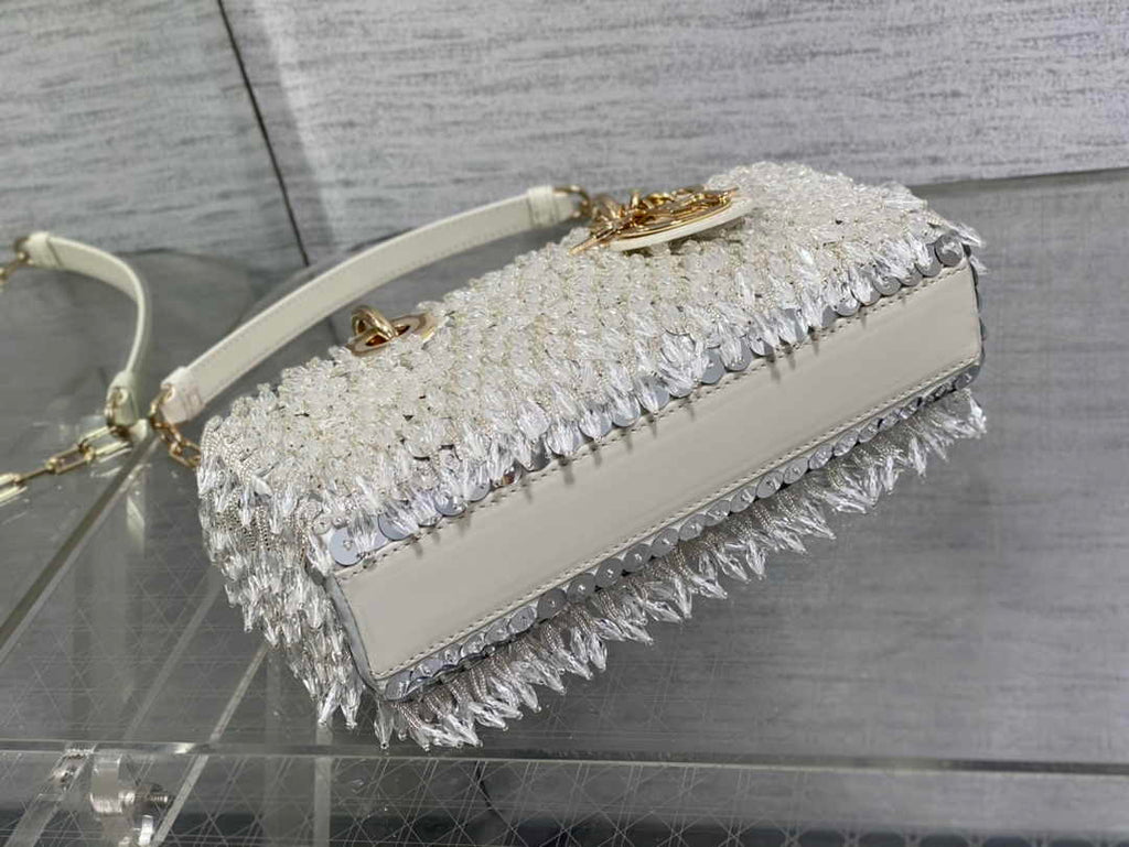 Dior Small Lady D-Joy Bag M0613 White Cannage Calfskin - Default Title - View 5