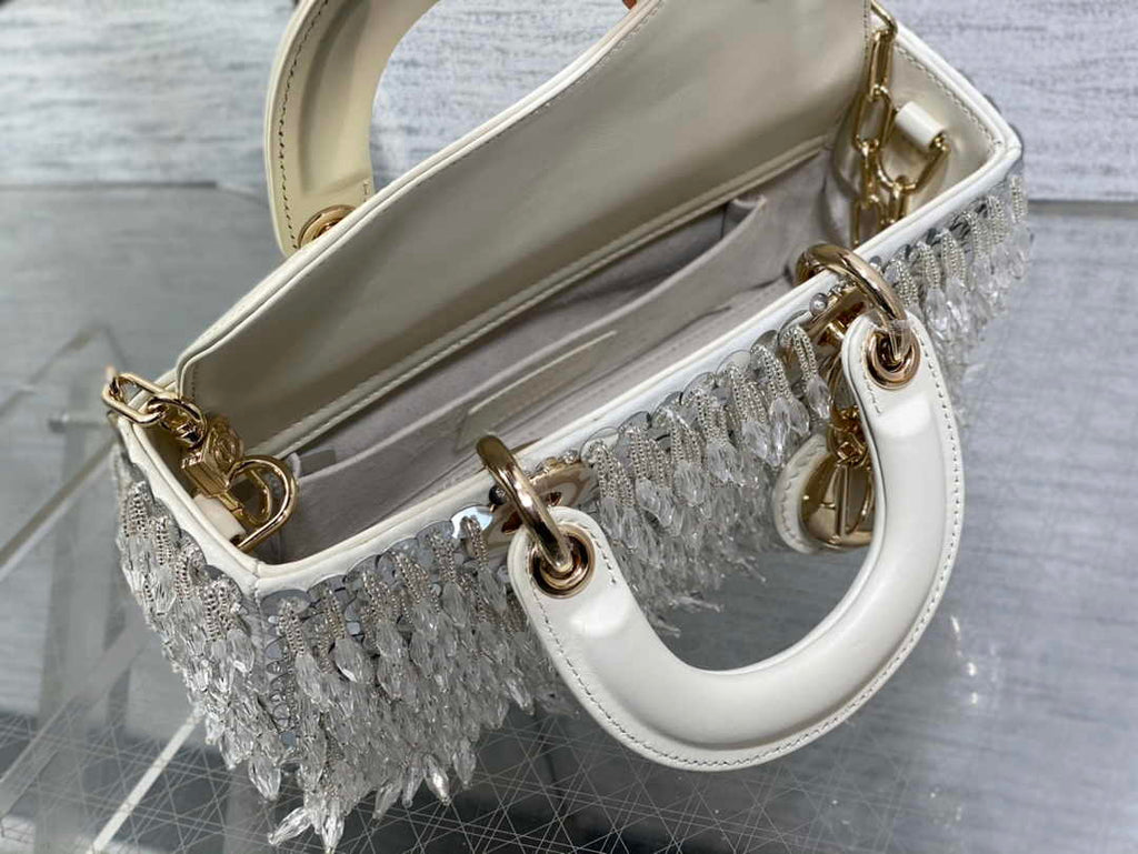 Dior Small Lady D-Joy Bag M0613 White Cannage Calfskin - Default Title - View 6
