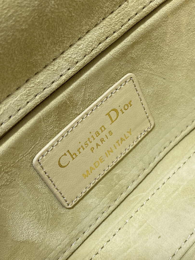 Dior Small Lady D-Joy Bag M0613 Yellow Calfskin E812 - Default Title - View 7