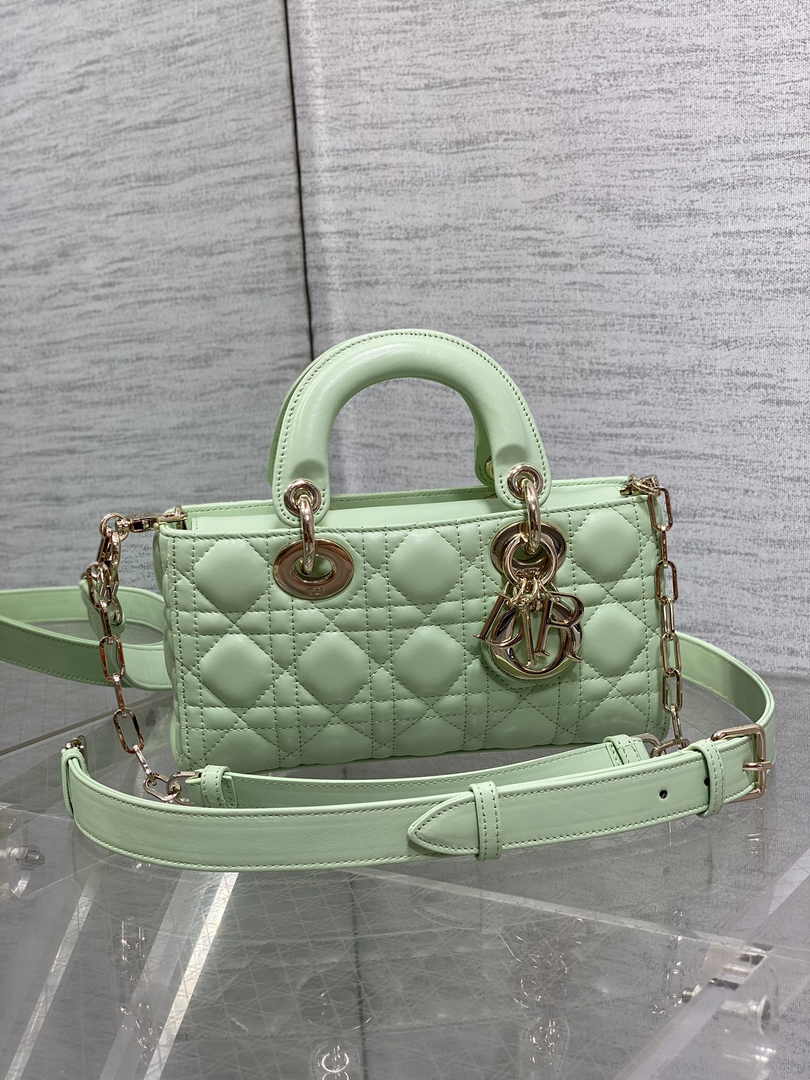 Dior Small Lady D-Joy Bag M0613 Green Calfskin E813 - Default Title - View 2