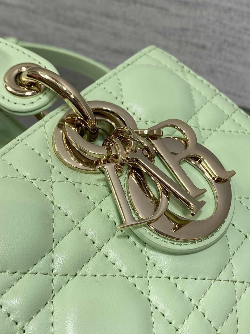 Dior Small Lady D-Joy Bag M0613 Green Calfskin E813 - Default Title - View 9