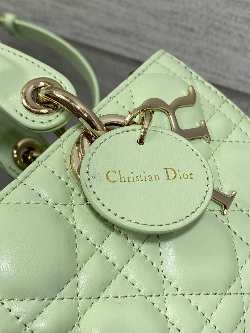 Dior Small Lady D-Joy Bag M0613 Green Calfskin E813 - Default Title - View 8
