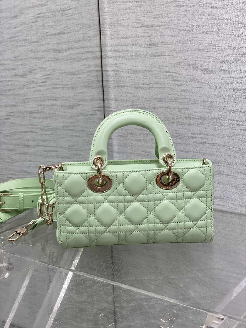 Dior Small Lady D-Joy Bag M0613 Green Calfskin E813 - Default Title - View 3