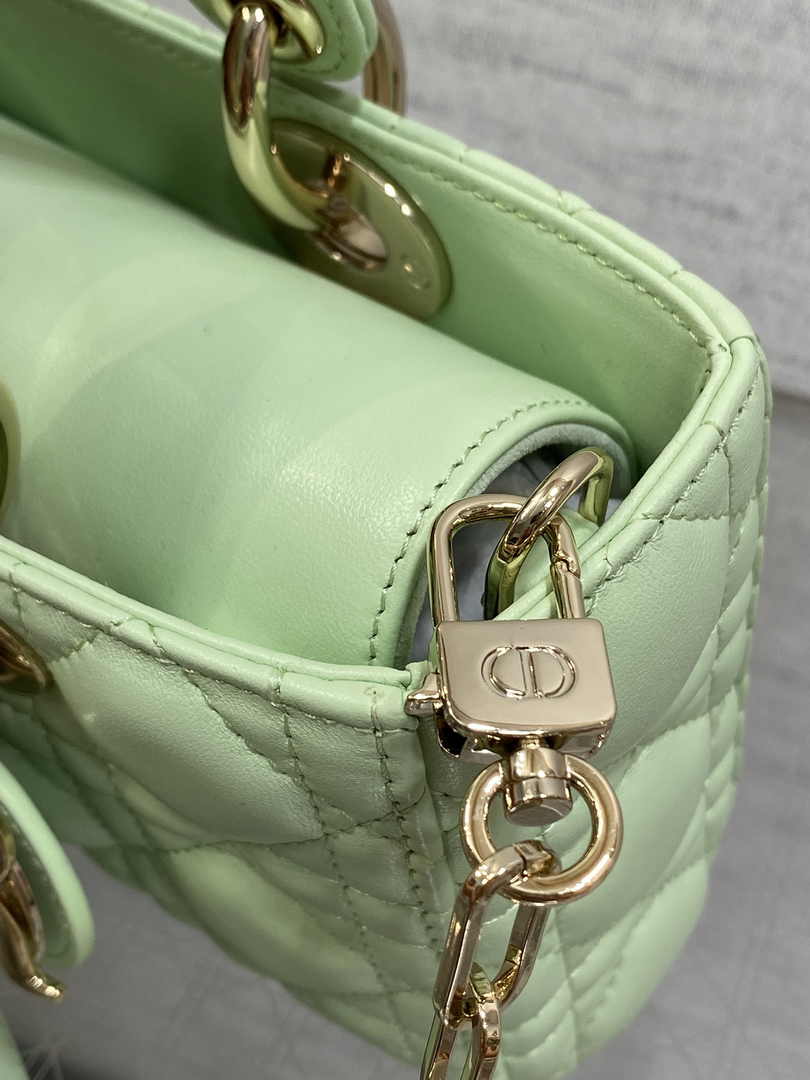 Dior Small Lady D-Joy Bag M0613 Green Calfskin E813 - Default Title - View 4
