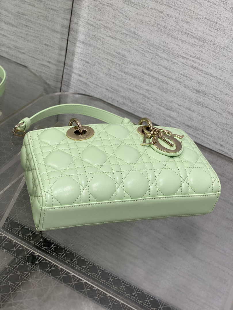 Dior Small Lady D-Joy Bag M0613 Green Calfskin E813 - Default Title - View 5