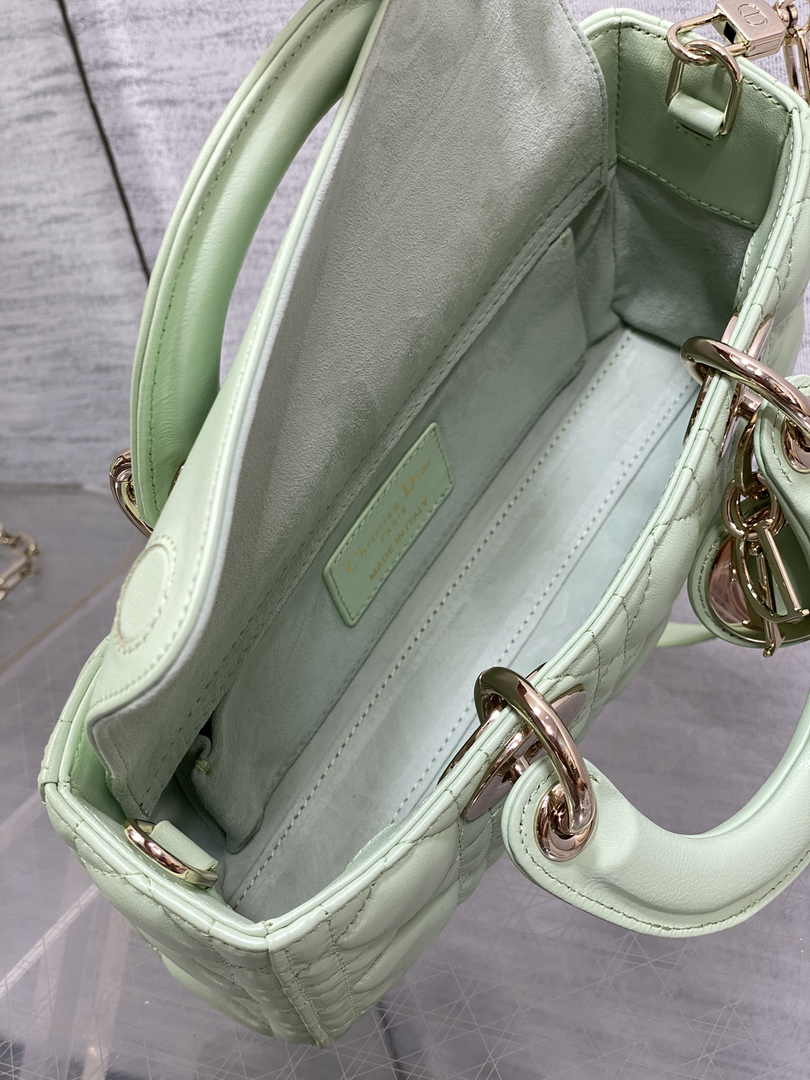 Dior Small Lady D-Joy Bag M0613 Green Calfskin E813 - Default Title - View 6