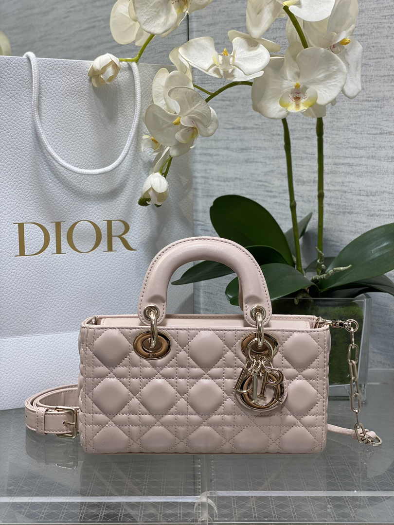 Dior Small Lady D-Joy Bag M0613 Dark Beige Calfskin E814 - Default Title - View 1