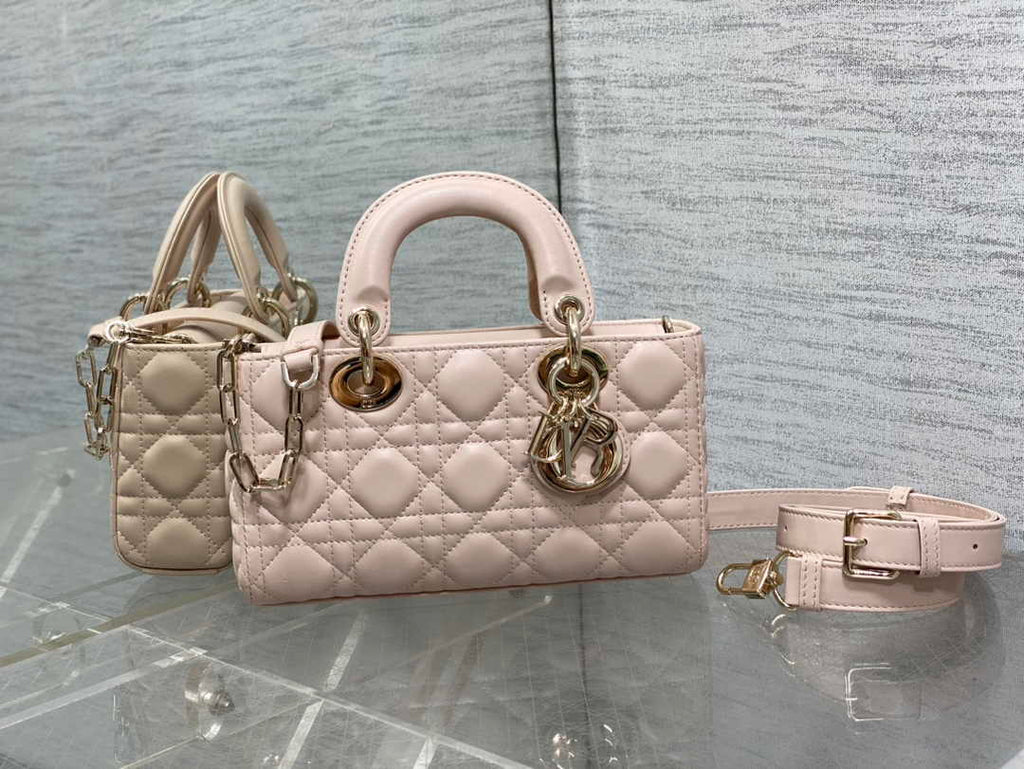 Dior Small Lady D-Joy Bag M0613 Dark Beige Calfskin E814 - Default Title - View 2