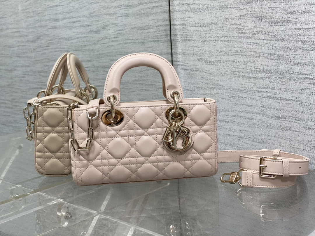 Dior Small Lady D-Joy Bag M0613 Dark Beige Calfskin E814 - Default Title - View 2