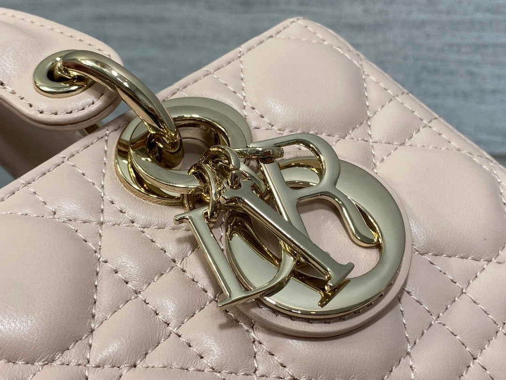 Dior Small Lady D-Joy Bag M0613 Dark Beige Calfskin E814 - Default Title - View 9