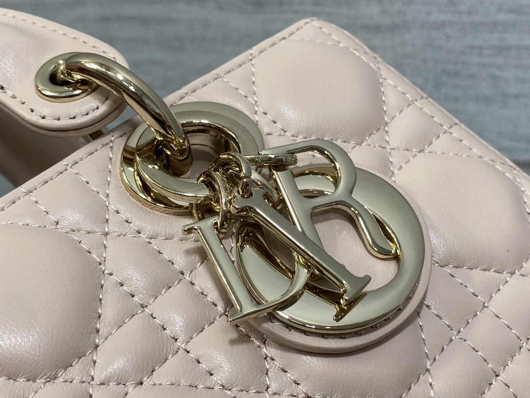 Dior Small Lady D-Joy Bag M0613 Dark Beige Calfskin E814 - Default Title - View 9